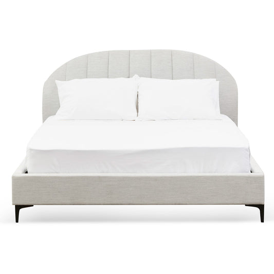 CBD6637-YO Fabric Queen Bed - Pearl Grey