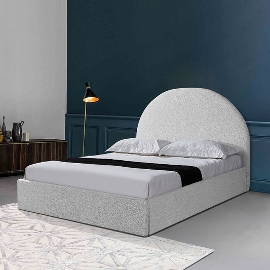 CBD6896-YO Queen Sized Bed Frame - Pepper Boucle with Storage