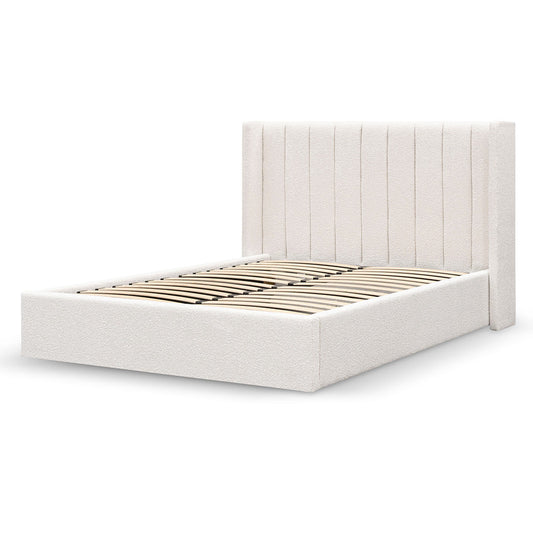 CBD6929-MI Wide Base King Sized Bed Frame - Snow Boucle