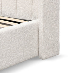 CBD6929-MI Wide Base King Sized Bed Frame - Snow Boucle