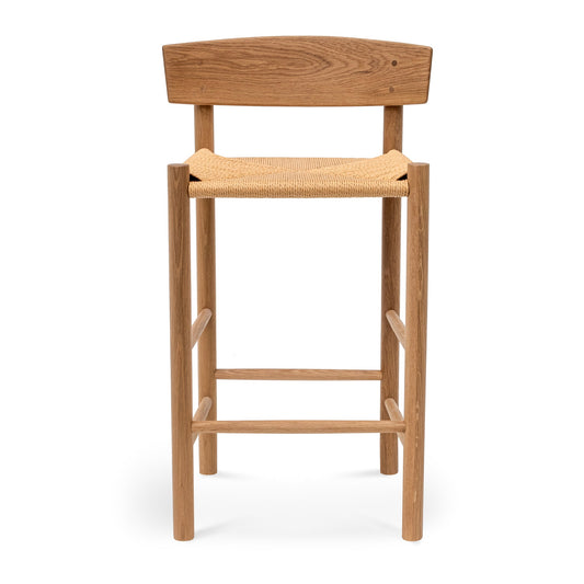 CBS8018-OW 65cm Bar Stool - Natural with Back Rest