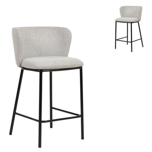 CBS8602-FHx2 65cm Bar Stool - Coastal Light Grey (Set of 2)