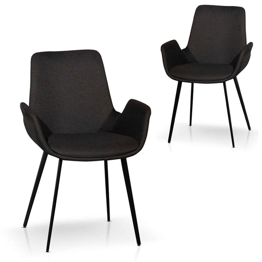 CDC6443-SE Fabric Dining Chair Black (Set of 2)